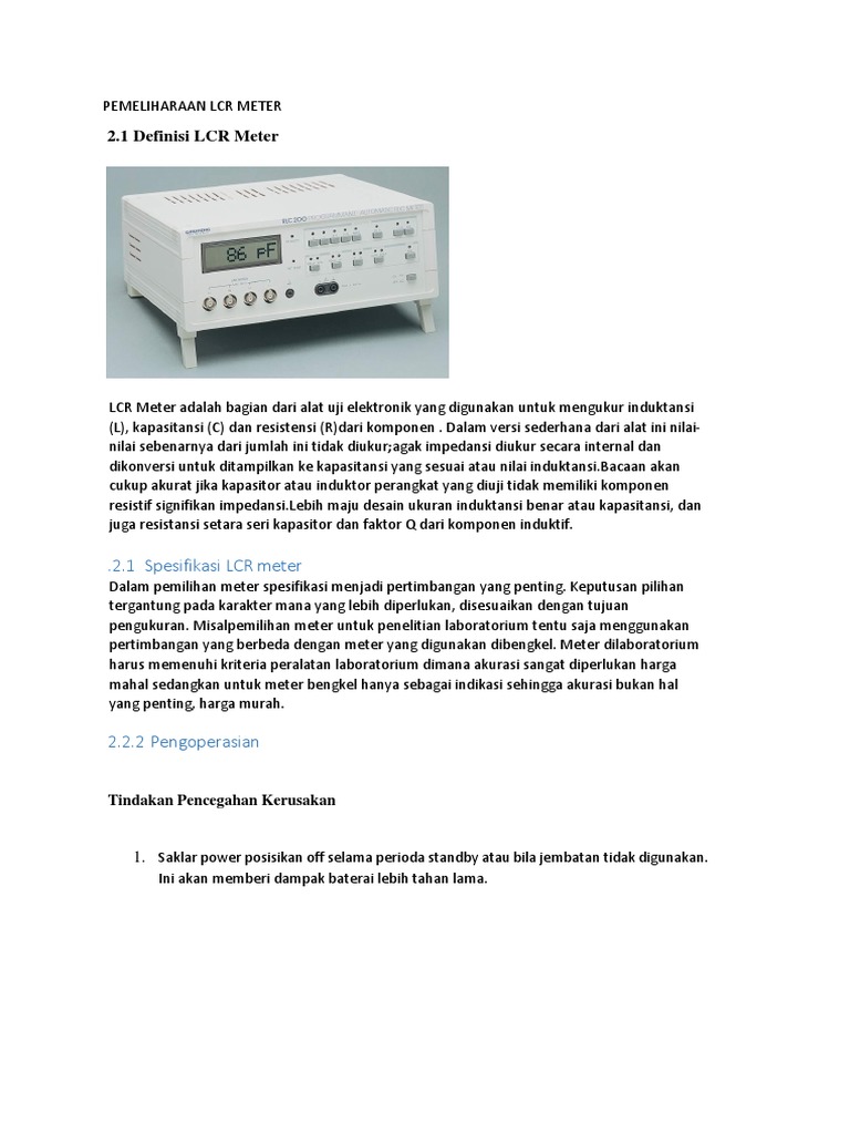 LCR Meter | PDF