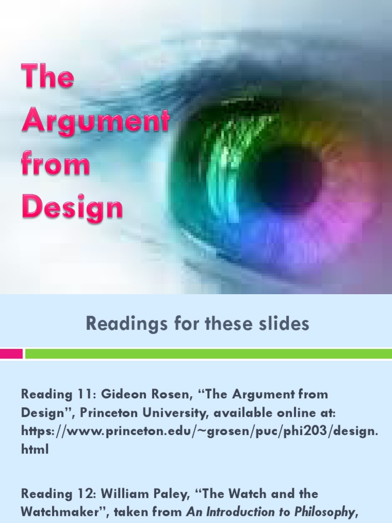 The Argument from Design Explained | PDF | Argument | Analogy
