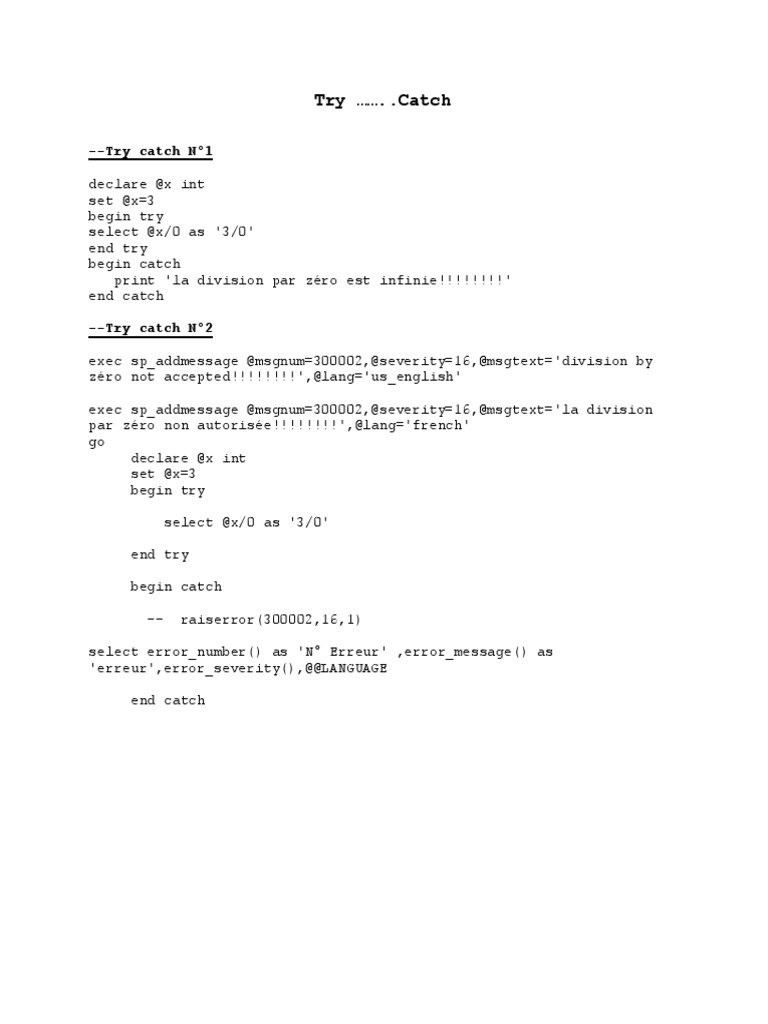 Try Catch | PDF