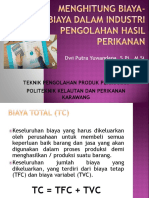 Menghitung Biaya-Biaya Dalam Industri Pengolahan Hasil Perikanan