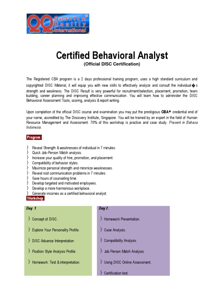 Certified Behavioral Analyst PDF Human Resource Management Human