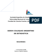 Estadística Argentina: Resúmenes del XXXVII Coloquio de Estadística