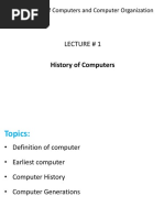 Lecture # 1: History of Computers