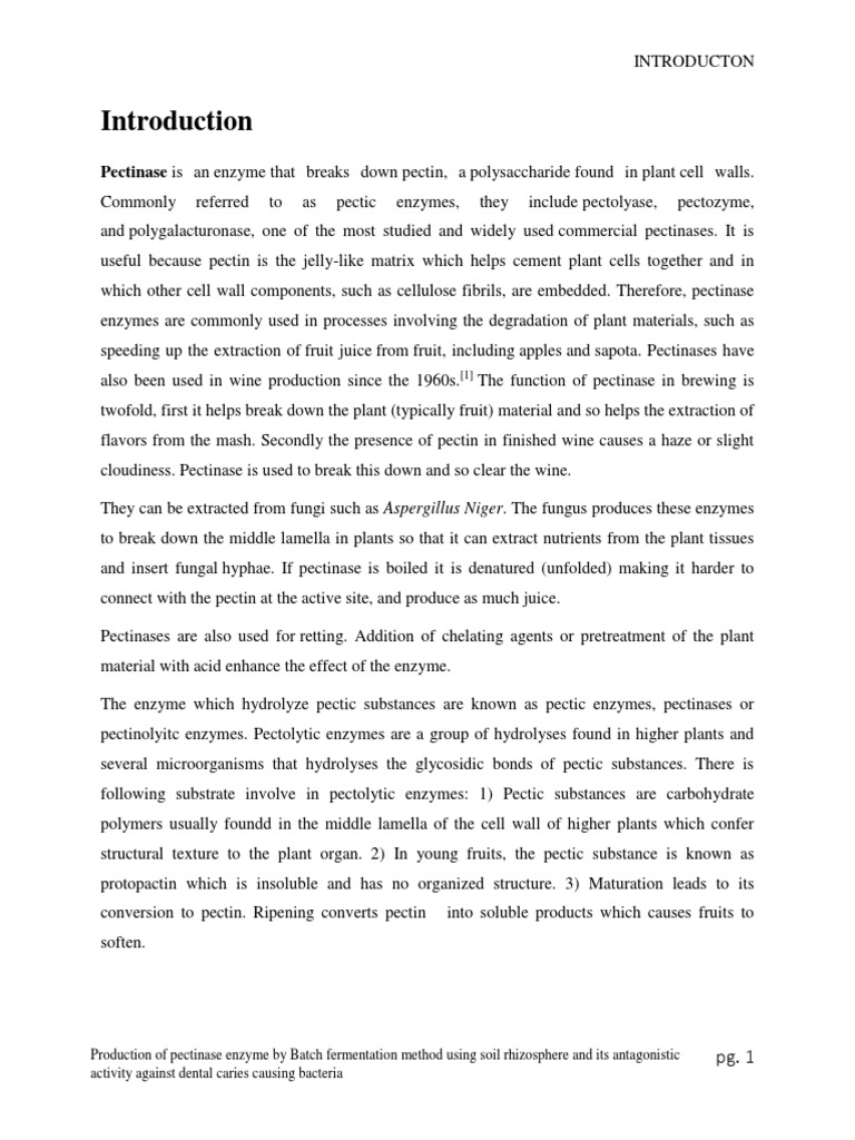 Pectinase Is An Enzyme That Breaks Down Pectin, A Polysaccharide Found