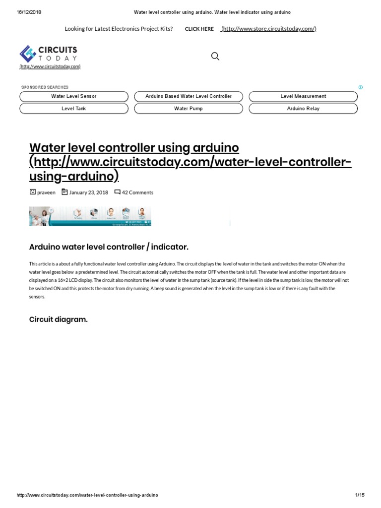 Water Level Controller Using Arduino. Water Level Indicator Using ...