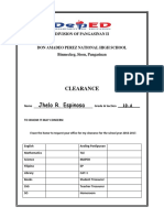 Clearance Jhelo R. Espinosa: Division of Pangasinan Ii
