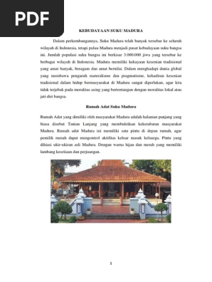 7 Unsur Kebudayaan Suku Madura Cara Golden