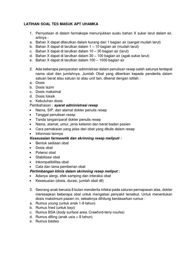 Soal Tes Masuk Akfar