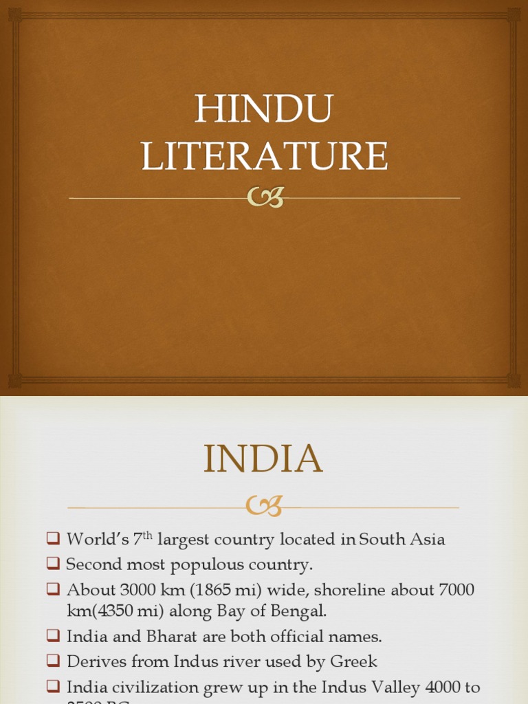 Overview of Hindu Literature and Culture | PDF | Mahatma Gandhi | Vedas