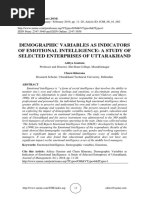 Demographic Variables As Indicators of Emotional Intelligence: A Study of Selected Enterprises of Uttarakhand