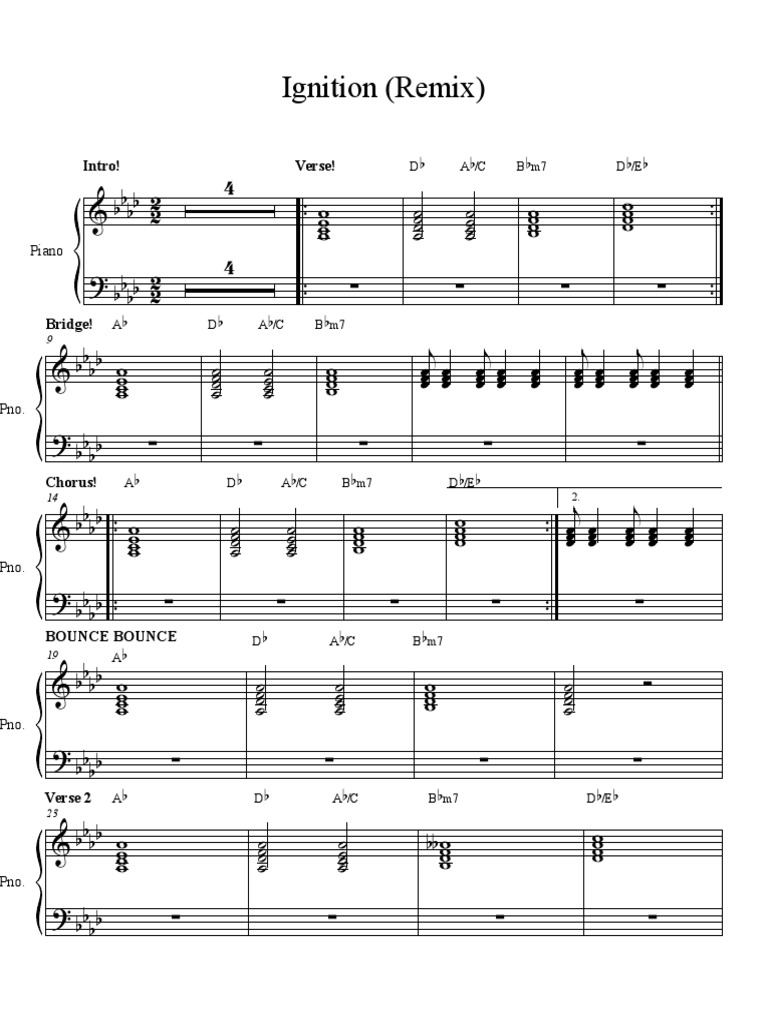 Ignition R Kelly Piano PDF Musical Forms Music Theory