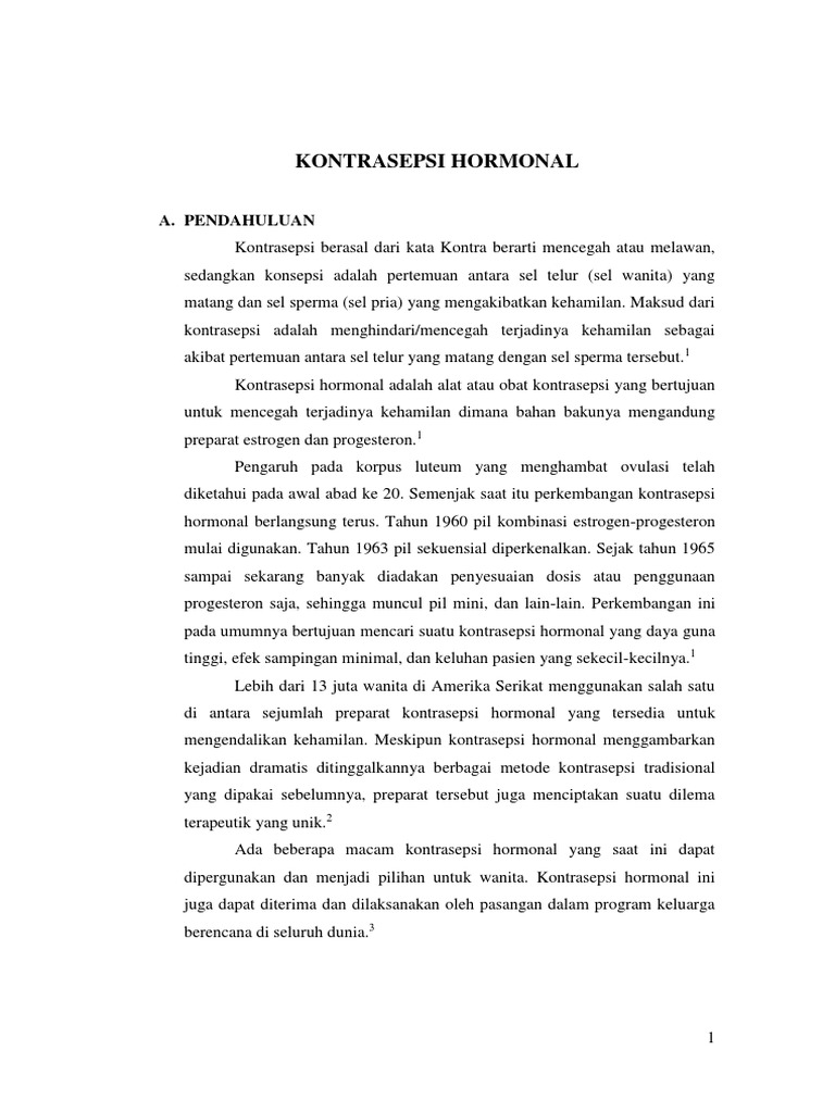 Kontrasepsi Hormonal | PDF