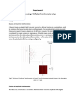 Experiment 2 Refractive Index of Glass Using A Michelson Interferometer Setup