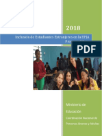 Orientaciones Proyecto Población Extranjera en EPJA 2018