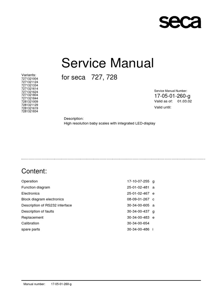 Seca 728 Service Manual | PDF | Electronic Circuits | Analog To Digital ...