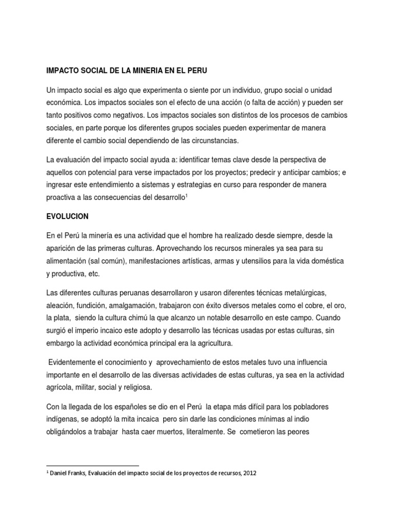 Impacto Social de la Minería en Perú | PDF | Minería | Perú