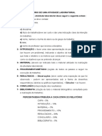 Modelo Relatório de Uma Atividade Laboratorial