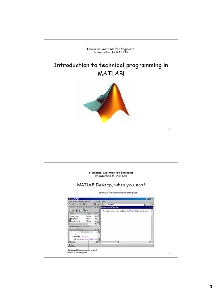 Introduction To Technical Programming in Matlab!: MATLAB Desktop, When ...