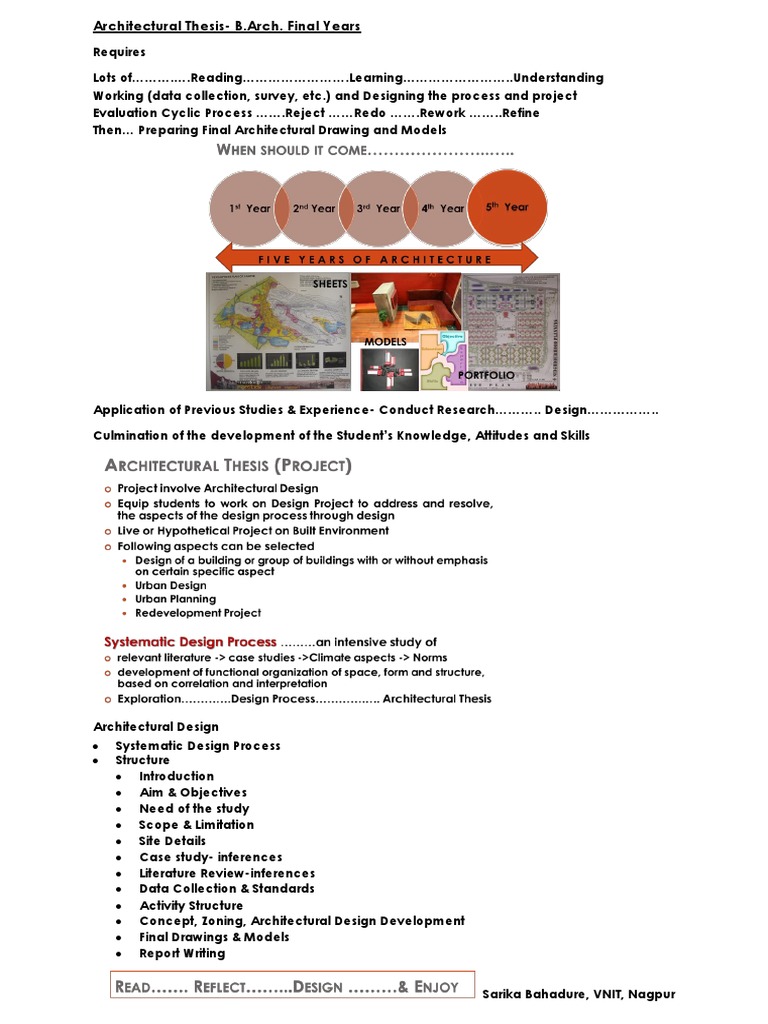 Architectural Thesis Process Overview | PDF | Computers | Technology ...