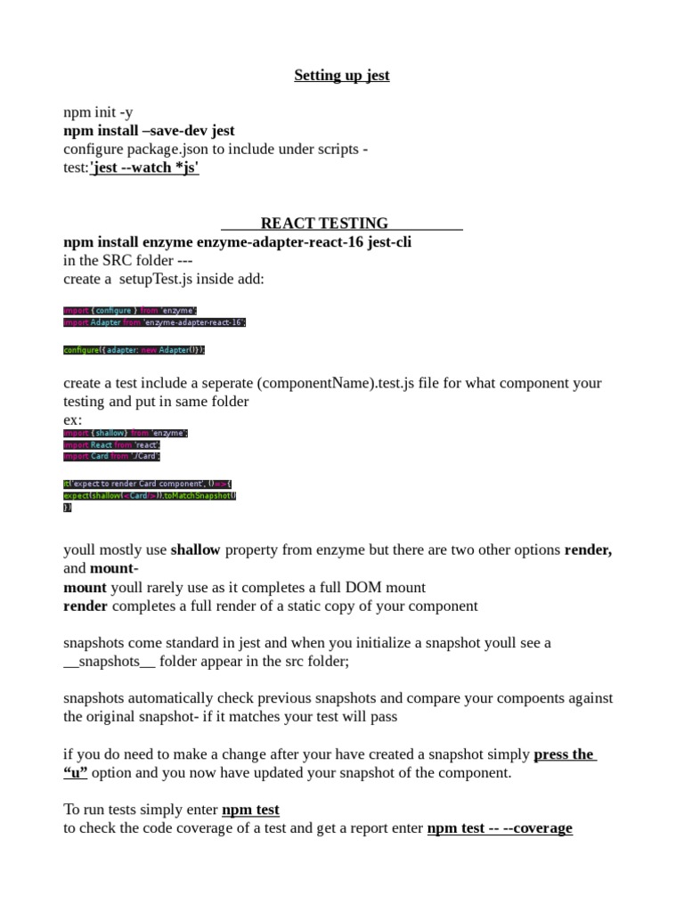 Configure Adapter 'Enzyme' 'EnzymeAdapterReact16' PDF