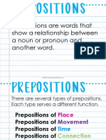 Prepositions Are Words That Show A Relationship Between A Noun or Pronoun and Another Word