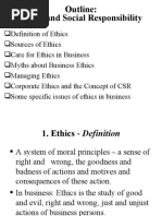 Outline: Ethics and Social Responsibility