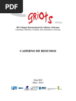 Caderno de Resumos Do GRIOTS 2014