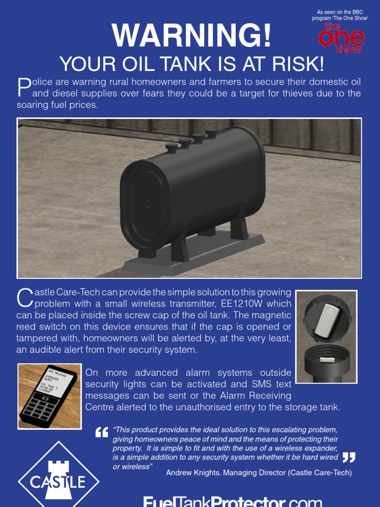 Castle Fuel Tank Protector PDF Security Alarm Manufactured Goods