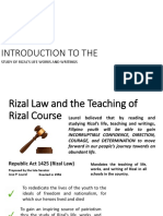 Introduction To The: Study of Rizal'S Life Works and Writings