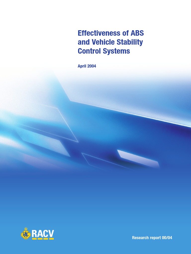 Racv Abs Braking System Effectiveness | PDF | Anti Lock Braking System ...