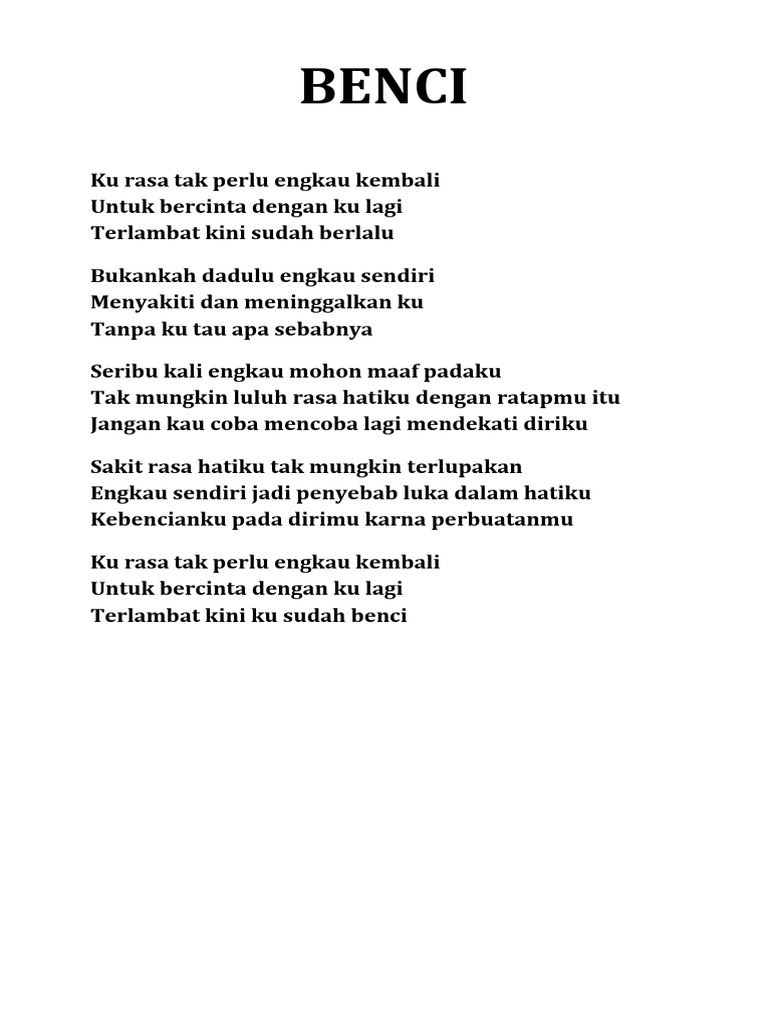 Lirik Lagu Dangdut Docx
