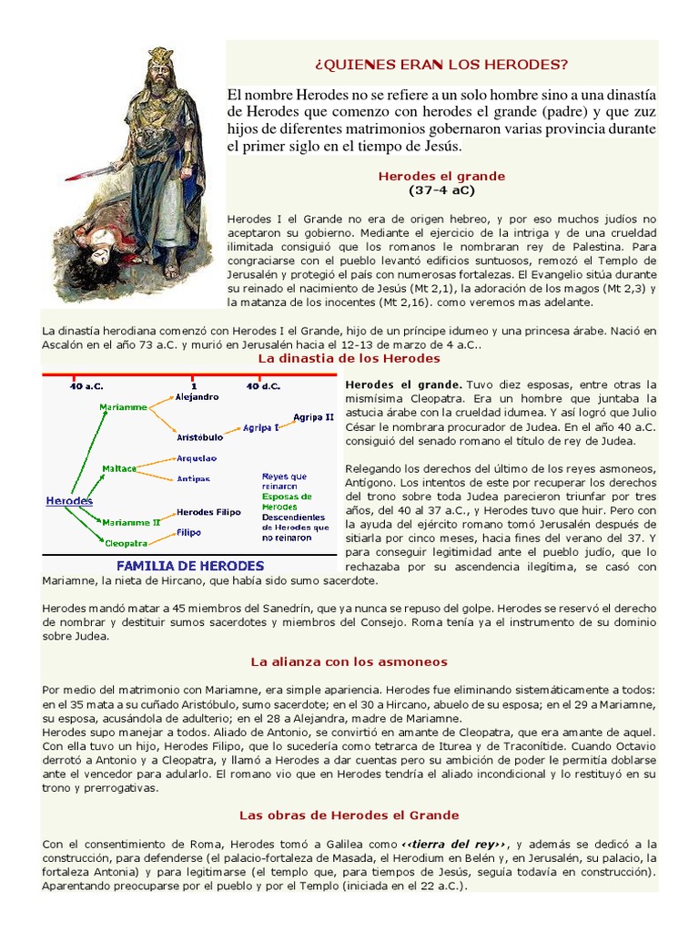 Quienes Eran Los Herodes Pdf Herodes El Grande Herodes Antipas
