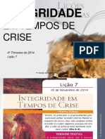 Integridade de Daniel em tempos de crise