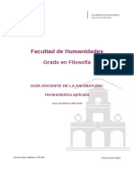 Guia Docente 269101103 - Hermeneutica Aplicada - Curso 1516