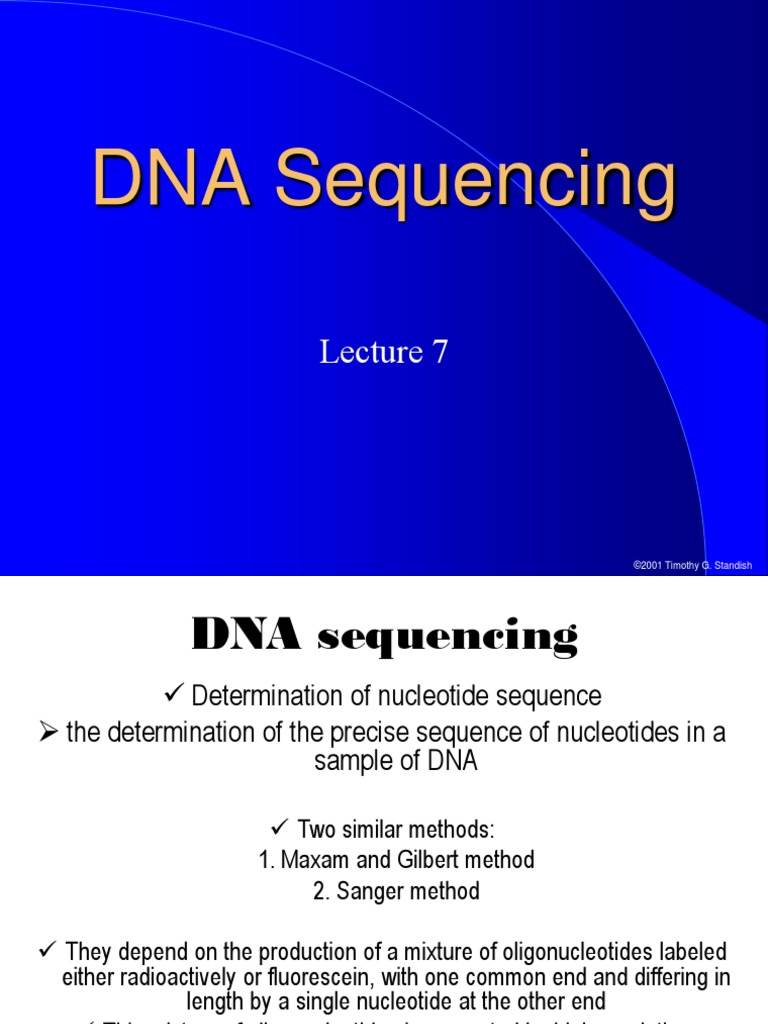 DNASequencing - Lecture 7 PDF | PDF | Dna Sequencing | Directionality ...