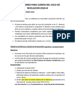 Inscripciones para Cursos Del Ciclo de Nivelacion 2018-III