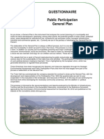 Questionnaire Public Participation General Plan