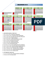 2018 Indonesian Calendar with National Holidays