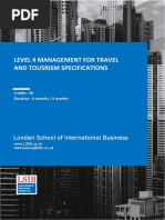 Level 4 Management For Travel and Tourism Specifications