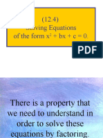(12.4) Solving Quadratic Equations by Factoring