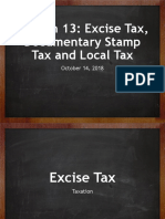 Session 13: Excise Tax, Documentary Stamp Tax and Local Tax: October 14, 2018