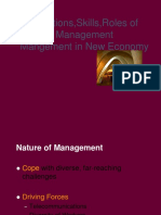 Functions, Skills, Roles of Management Mangement in New Economy