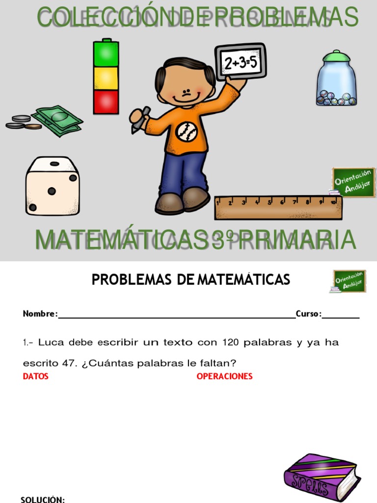 Colección de problemas matemáticos de 3er grado primaria | PDF | Ocio ...
