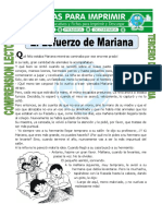Ficha El Esfuerzo de Mariana para Tercero de Primaria
