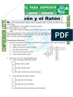 Ficha El León y El Ratón para Tercero de Primaria