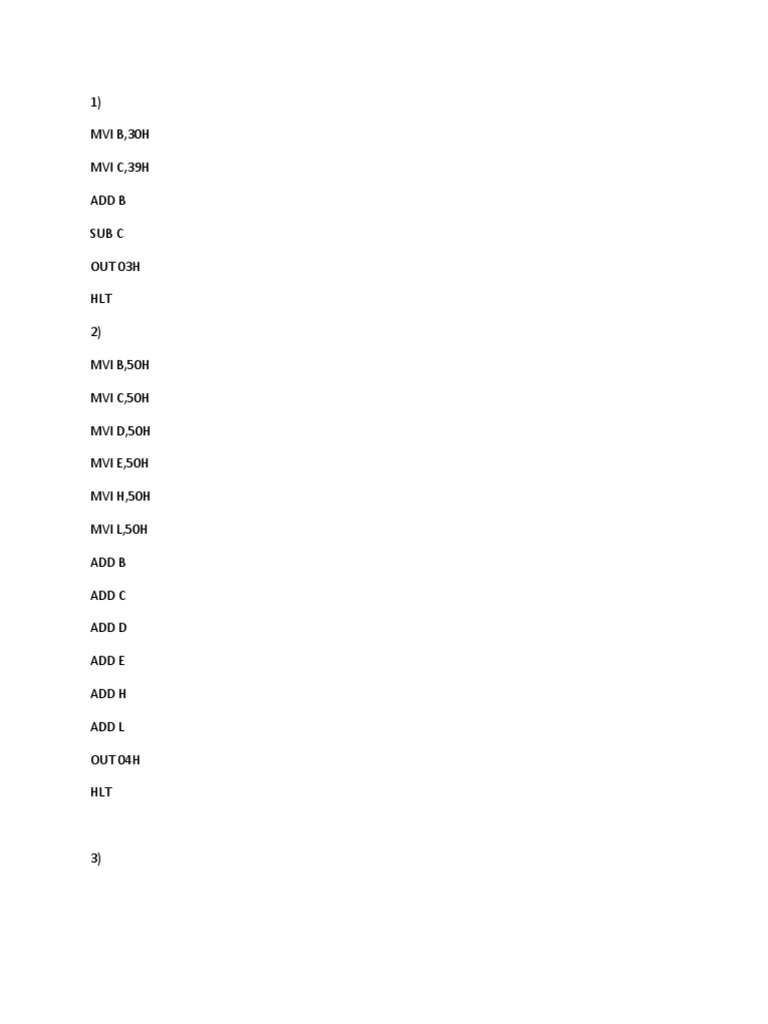 Assembly Language Code Examples | PDF | Science & Mathematics ...