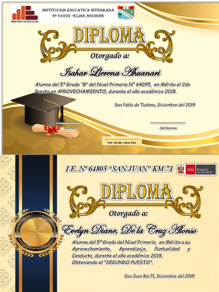 Diploma De Escuela Primaria Para Imprimir Gratis