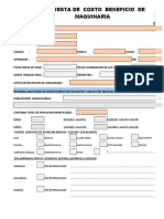 Ficha de Costo Beneficio Maquinarias