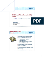 MPLS Virtual Private Network (VPN) Security: An Sponsored Tutorial