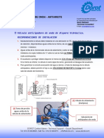 Válvula Anticipadora de Onda de Dispara Hidráulico. RECOMENDACIONES DE INSTALACION PDF